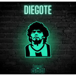 cuadro decorativo que brilla en la oscuridad modelo Diego Maradona by Level-god.com