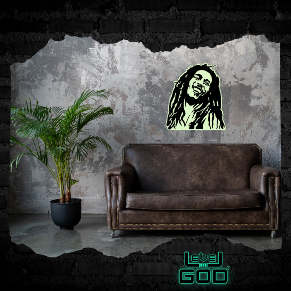 Cuadro Decorativo brilla en la oscuridad modelo Bob Marley