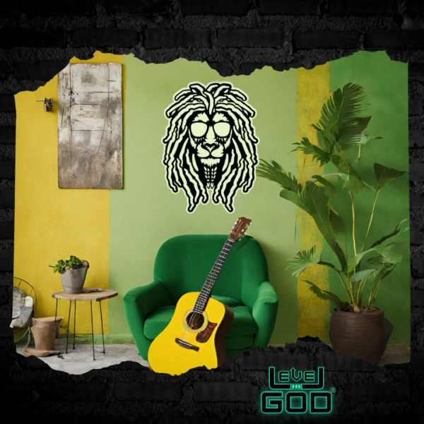 Cuadro Decorativo Brilla en la oscuridad Modelo Rasta Lion