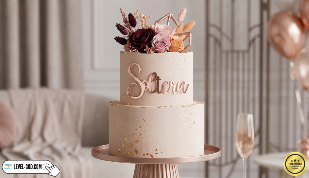 adorno para torta topper cake gold rose espejo tematica soltera
